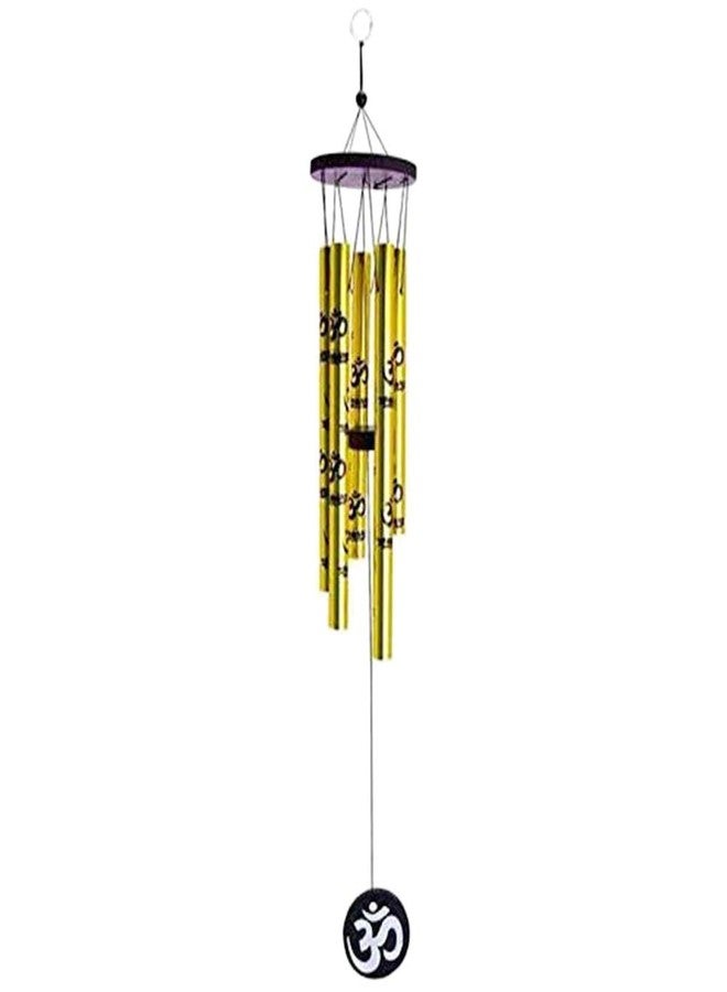GJ Vastu Om Hanging Wind Chime for Home, Balcony and Bedroom Positive Energy with Good Sound (Gold) - 45 CM - Image 1